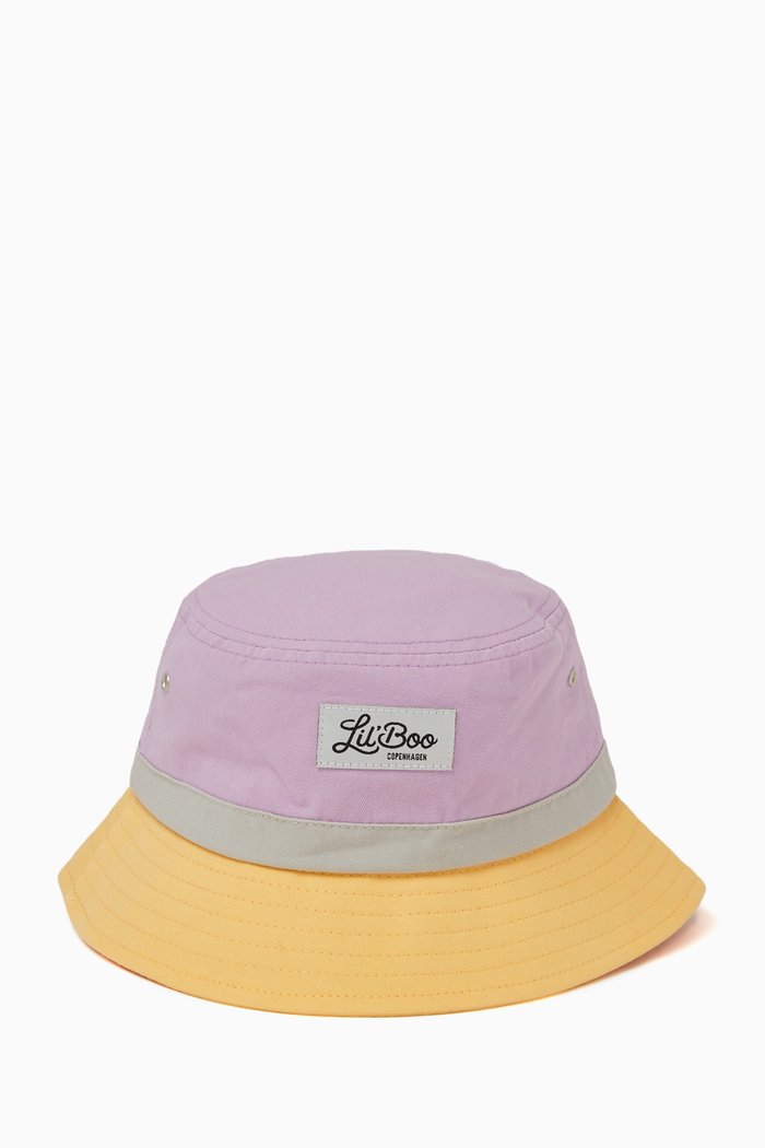 

Colour-block Bucket Hat in Organic Cotton, Purple