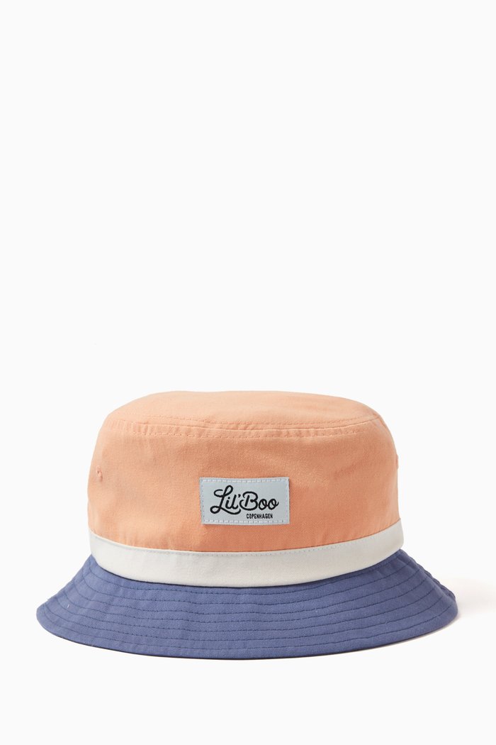 

Colour-block Bucket Hat in Organic Cotton, Pink