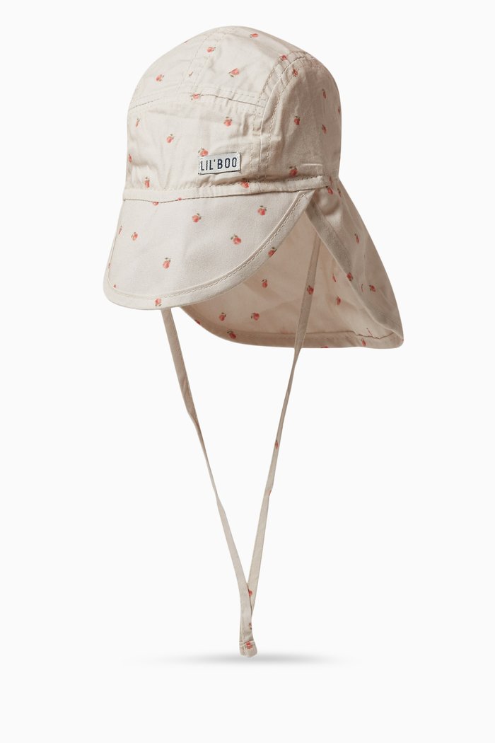 Peaches Soft Baby UV Sun Cap in Cotton, Pink