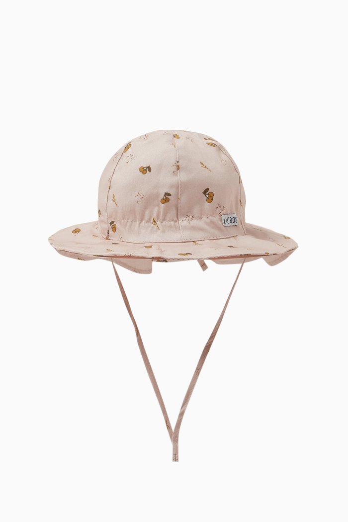 

Cherry-print Sun Hat in Cotton, Pink