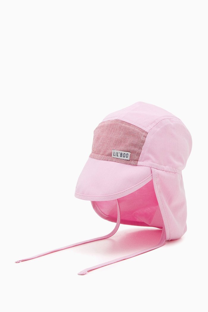 

Block Colour Soft Baby UV Sun Cap in Cotton, Pink