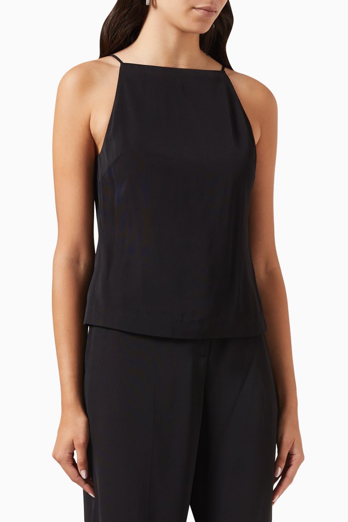 

Square Neck Tank Top, Black