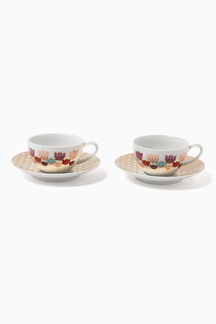 

x Maya Toubia Khaizaran Teacups & Saucers, Set of 2, Multicolour
