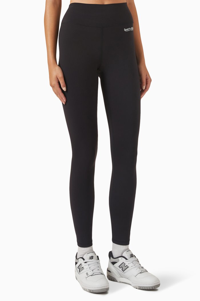 

Club Logo Leggings in Jersey, Black