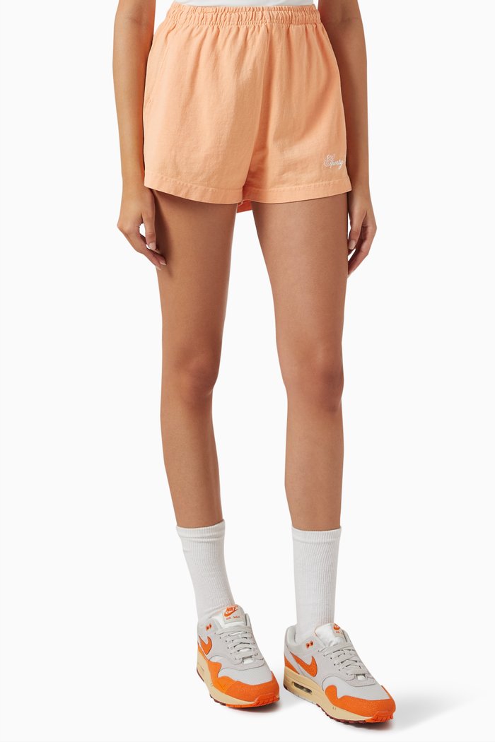 

Logo Detail Disco Shorts in Cotton, Orange