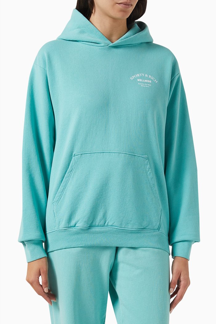 

Wellness Studio Hoodie in Cotton, Green