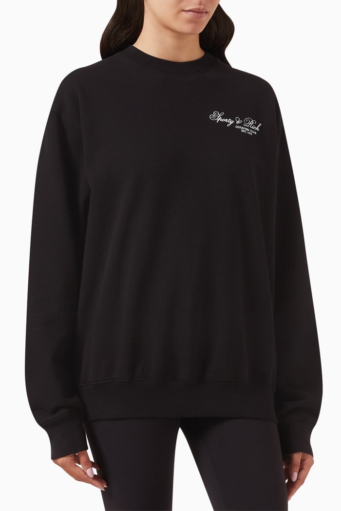 

Villa Sweatshirt in Cotton-fleece, Black