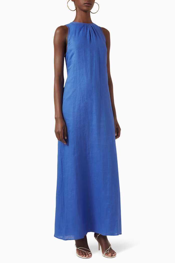 

Sommar Maxi Dress in Linen, Blue
