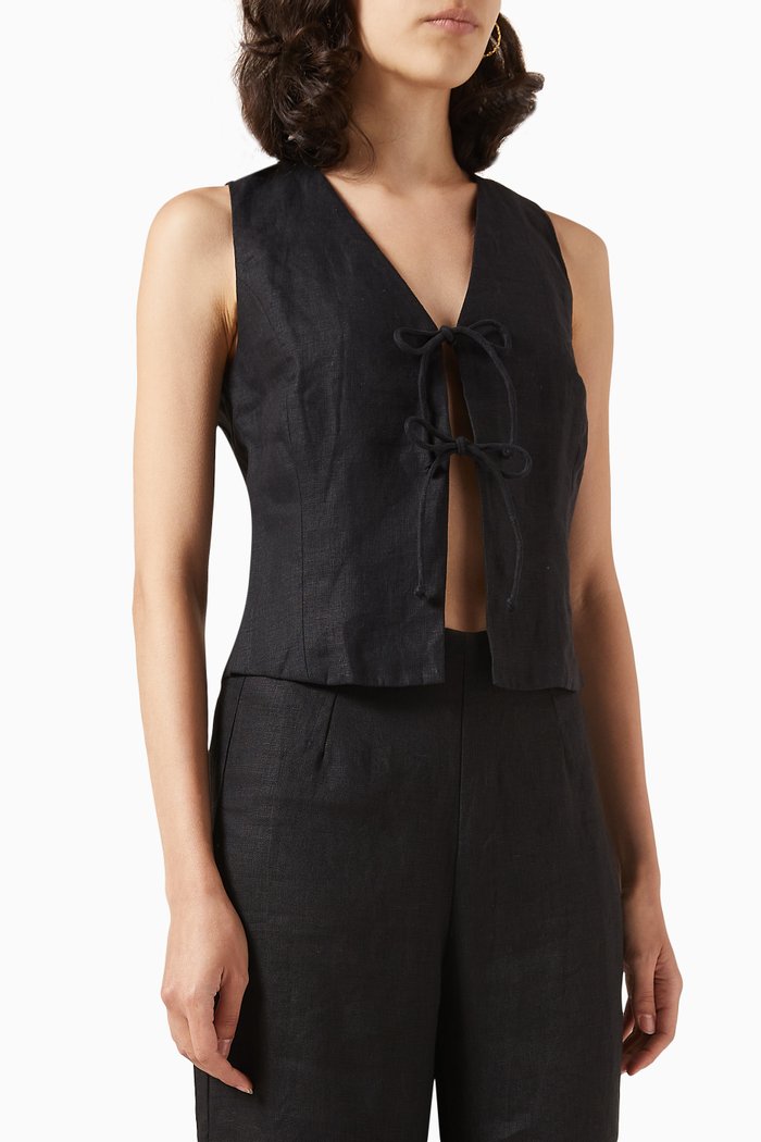 

Elfie Top in Linen, Black
