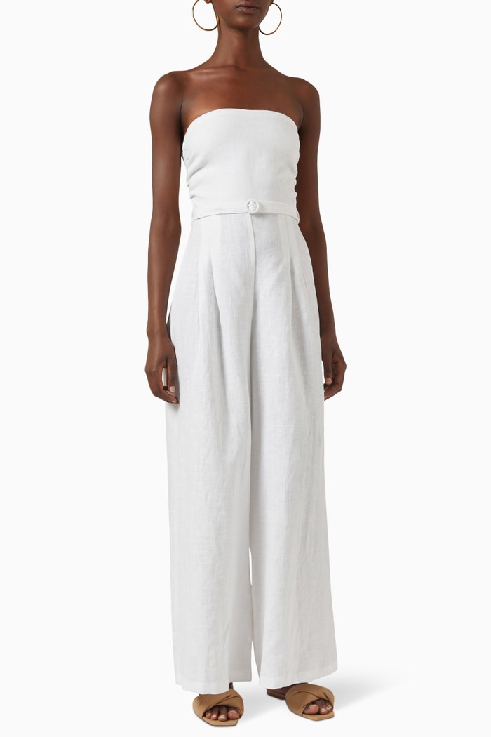 

Alegrias Jumpsuit in Linen, White