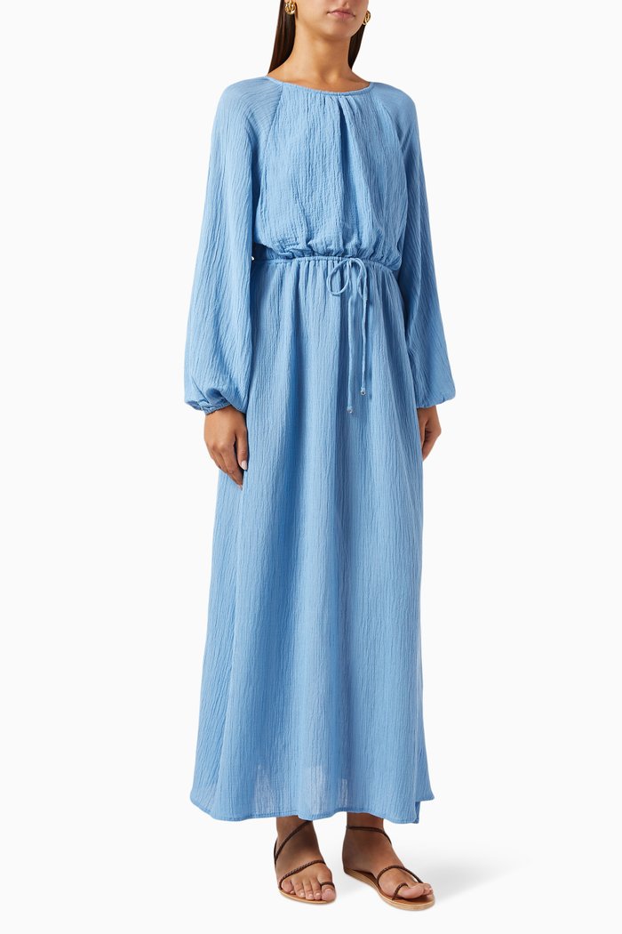 

Rosalie Maxi Dress in Linen-rayon, Blue