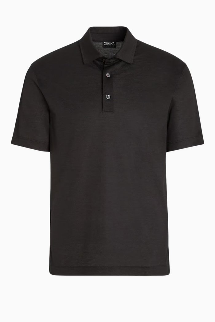 

Polo Shirt in High Performance™ Wool, Black