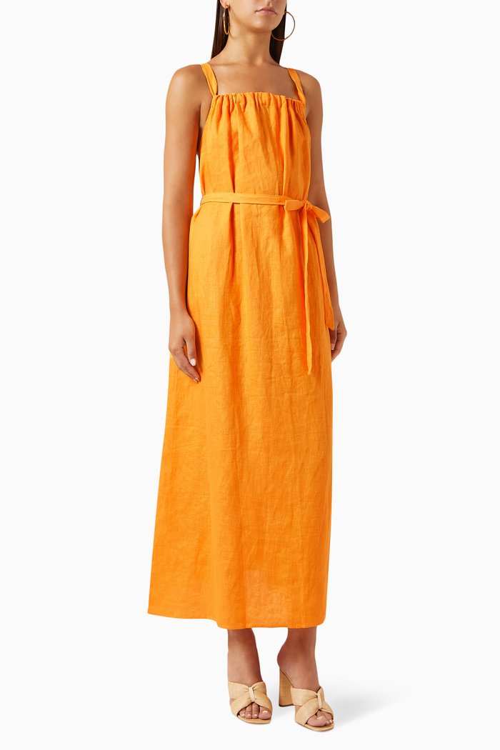 

Gaiya Maxi Dress in Linen, Orange