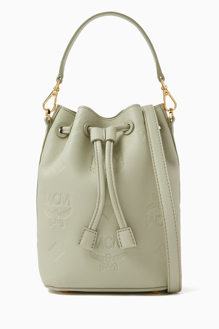 

Medium Dessau Drawstring Bag in Embossed Monogram Leather, Green