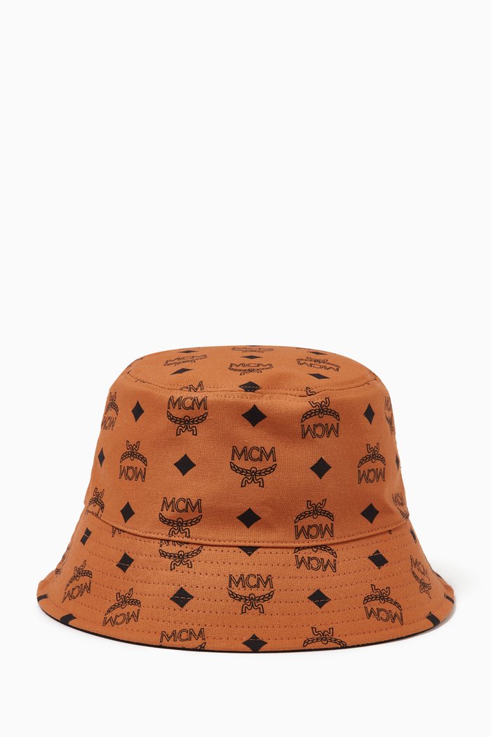 

Reversible Bucket Hat in Visetos, Brown