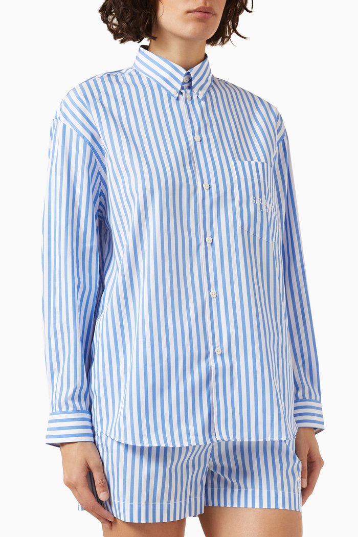 

SR Sport Oversized Shirt in Cotton-poplin, Blue