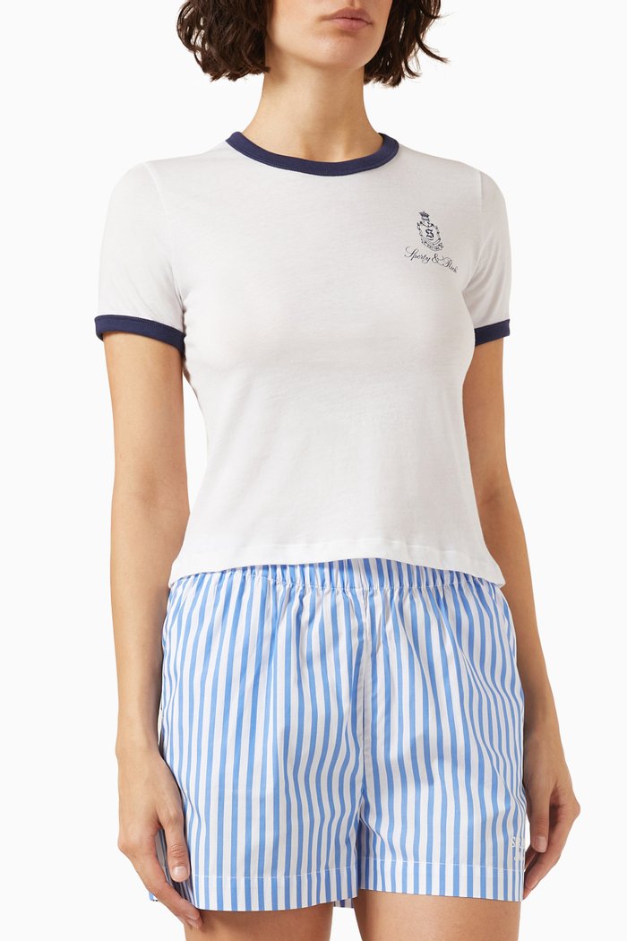 

Vendome Ringer T-shirt in Cotton-jersey, White