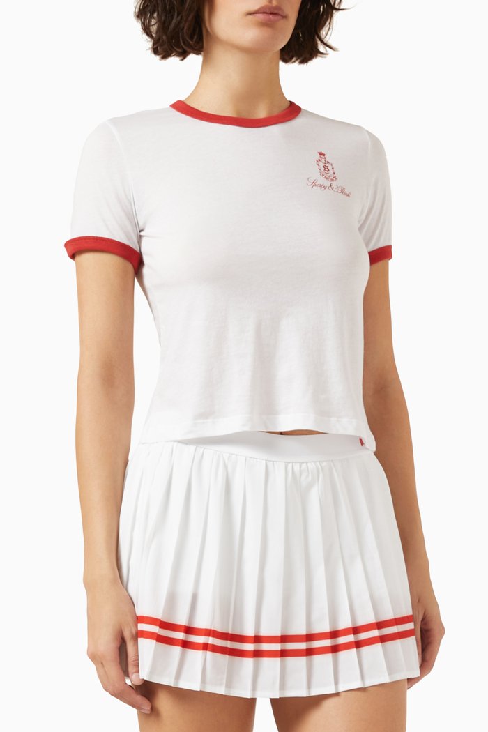 

Vendome Ringer T-shirt in Cotton-jersey, White