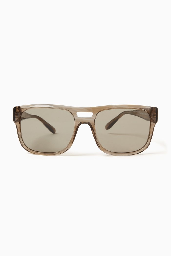 

D-frame Sunglasses in Acetate, Brown