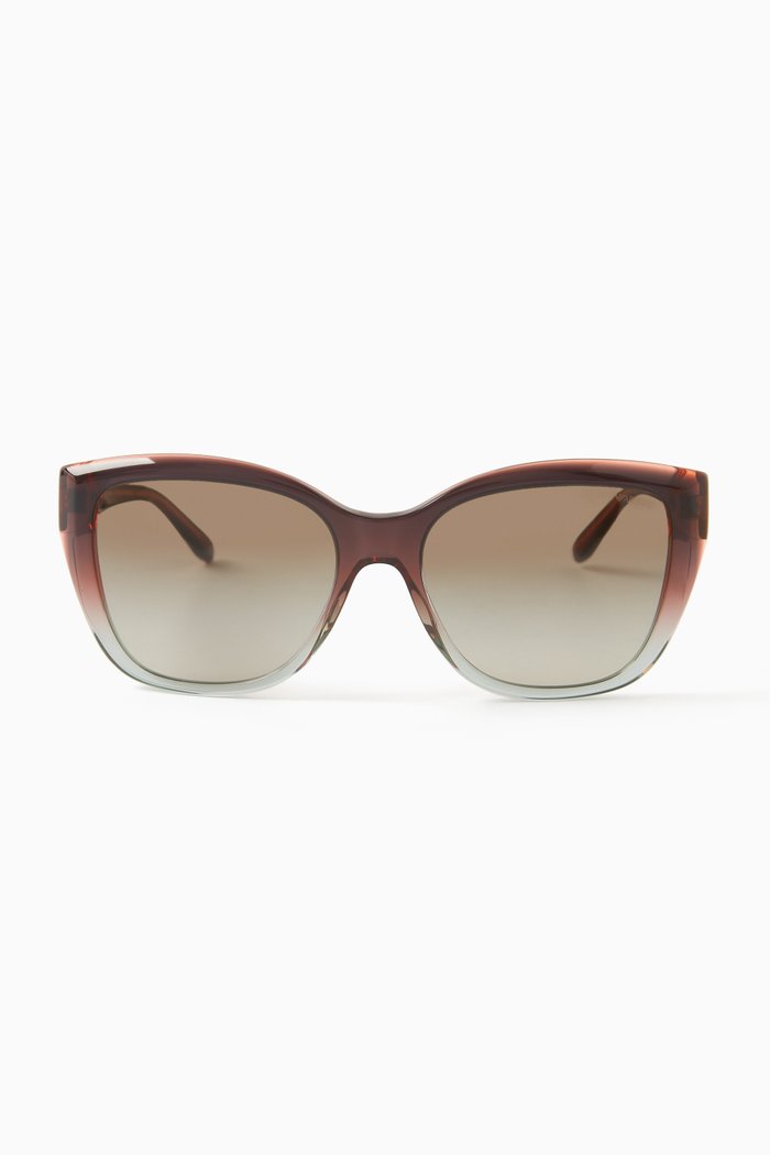 Cat-eye Frame Sunglasses in Acetate, Green