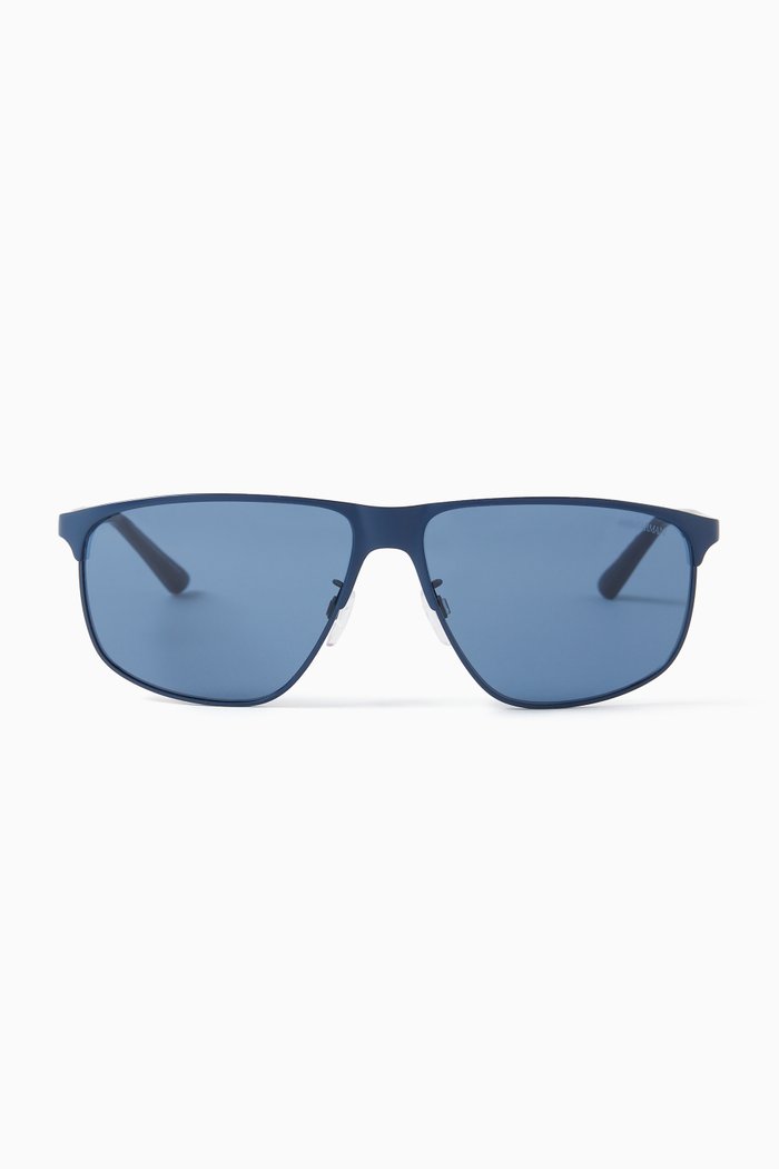 

D-frame Sunglasses in Metal, Blue