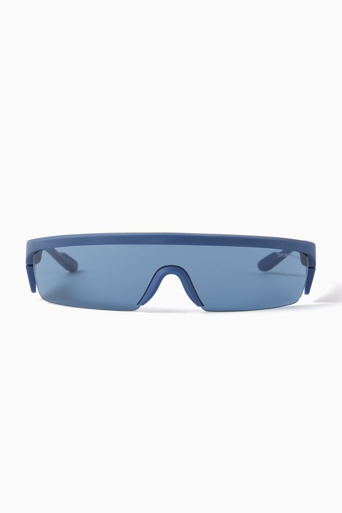 

Rectangle Rimless Sunglasses in Metal, Blue
