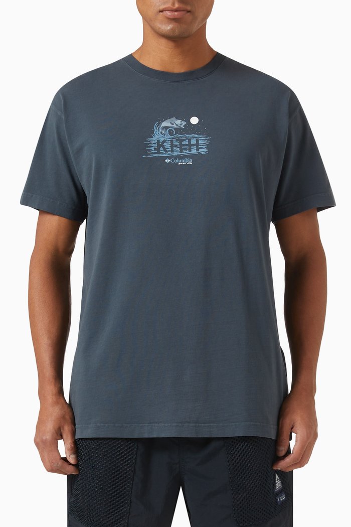 

x Columbia High Tide Vintage T-shirt in Cotton Jersey, Blue
