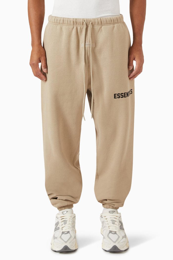 

Flocked Logo Sweatpants in Heavyweight Fleece, Neutral