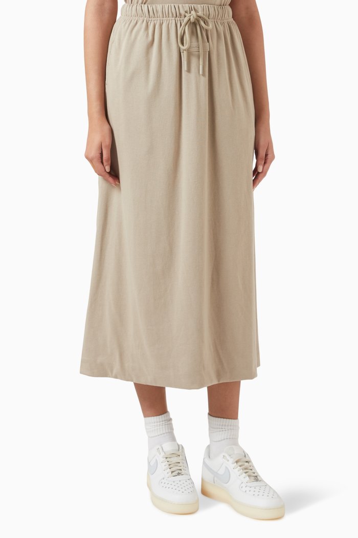 Essentials Midi Skirt in Jersey, Neutral