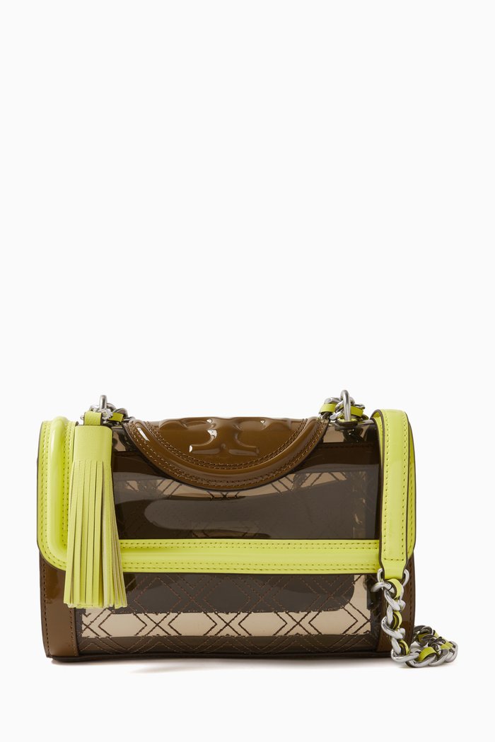 

Small Fleming Convertible Shoulder Bag in TPU & Nappa Leather, Colourless