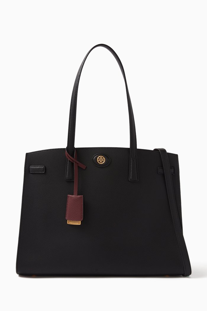 

Robinson Satchel Bag in Leather, Black