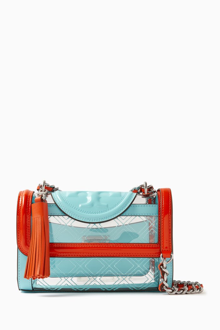 

Small Fleming Convertible Shoulder Bag in TPU & Nappa Leather, Colourless