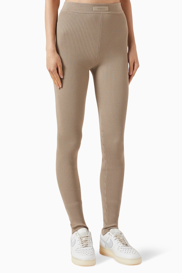 

Sports Pants in RIbbed-knit, Neutral