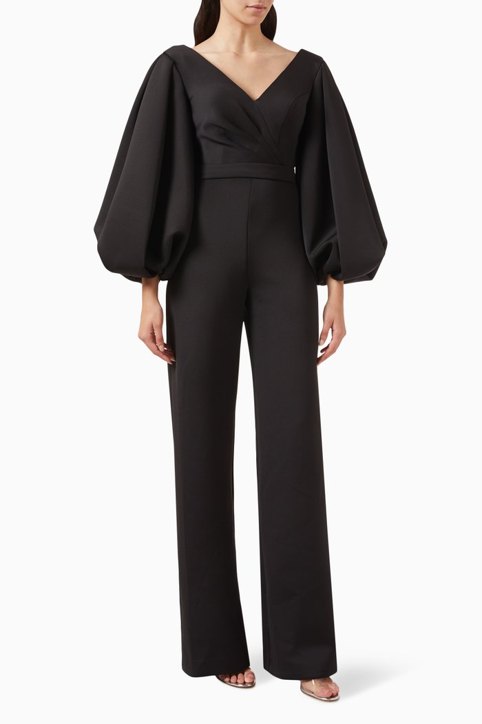 

Balloon-sleeve Jumpsuit, Black