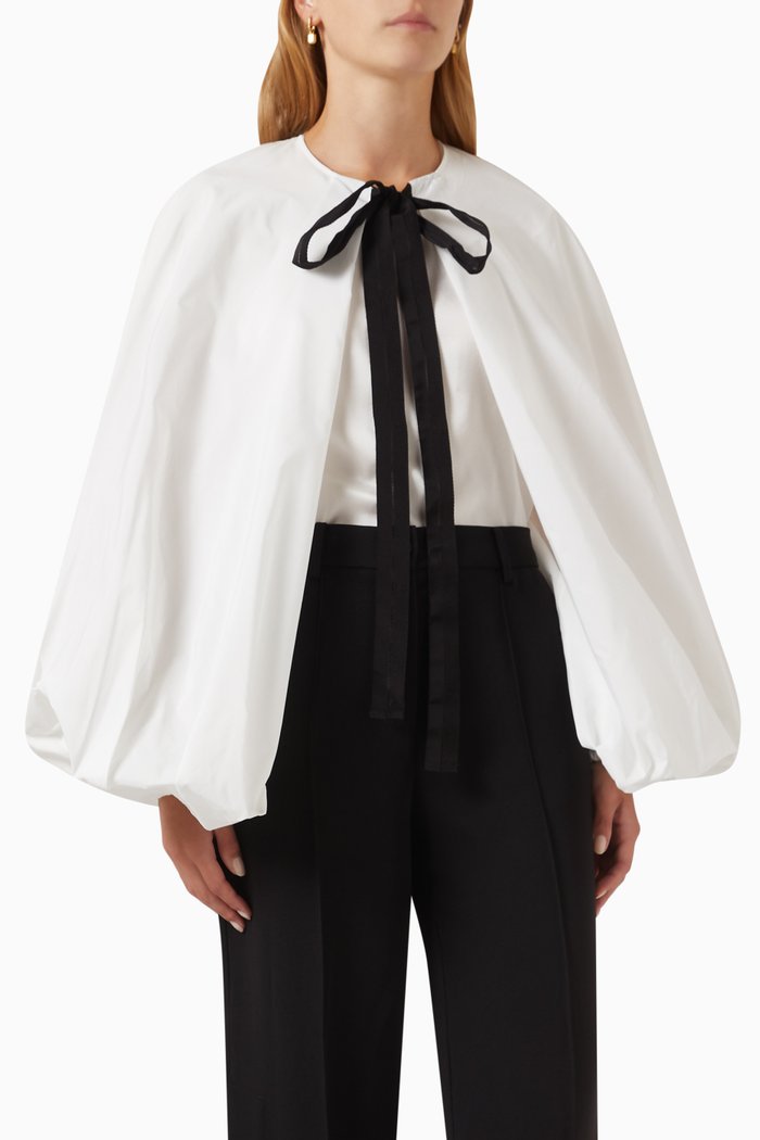 

Kiwano Shrug in Taffeta, White