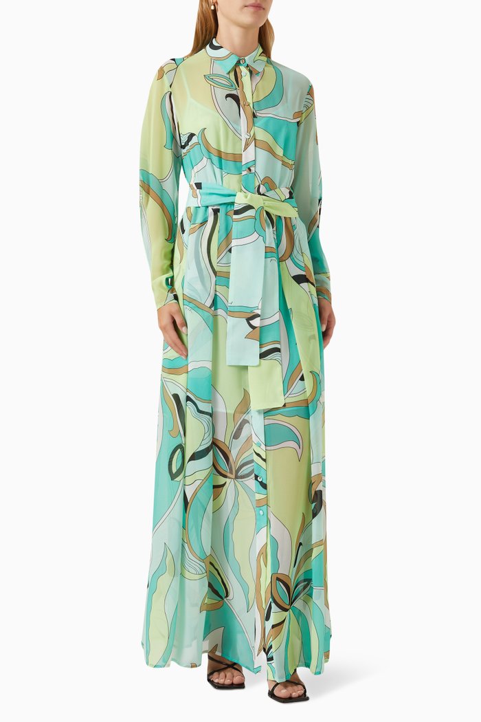 

Floral Shirt Dress, Blue