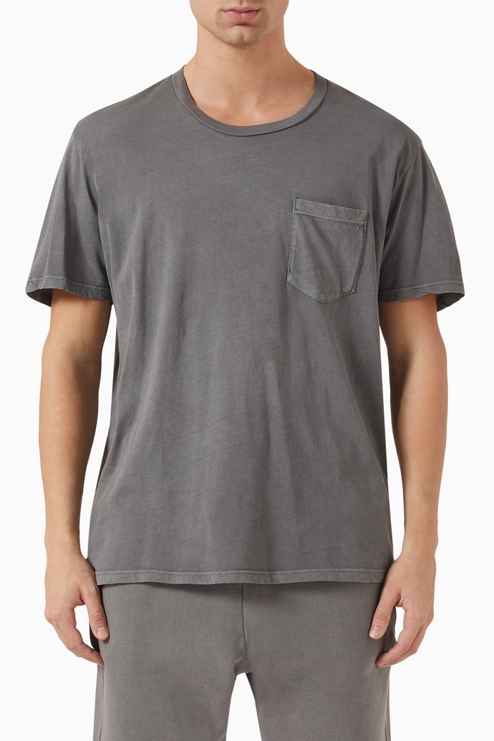 

Patch Pocket T-shirt in Cotton Jersey, Grey