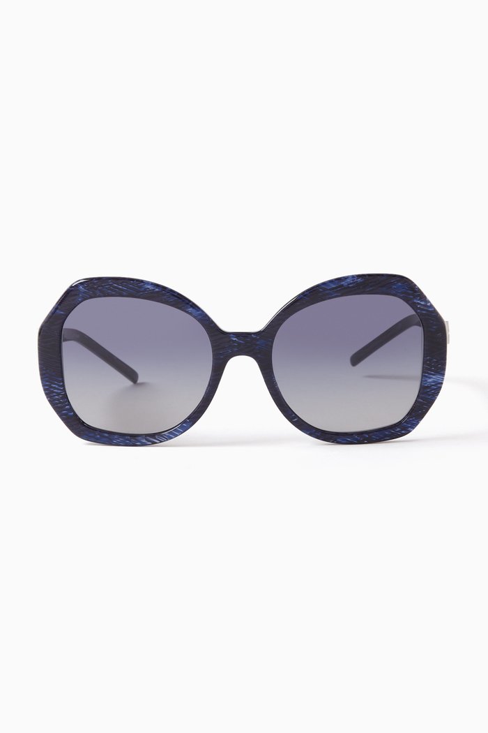 

Cat-eye Sunglasses in Havana Acetate, Blue
