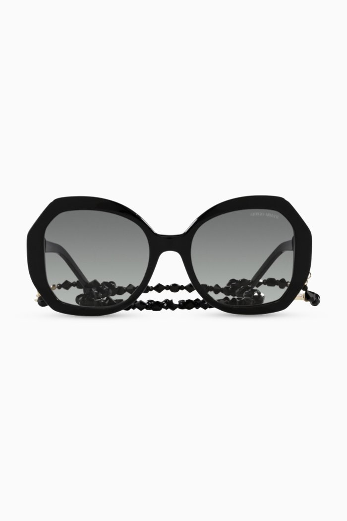 

Cat-eye Sunglasses in Havana Acetate, Grey