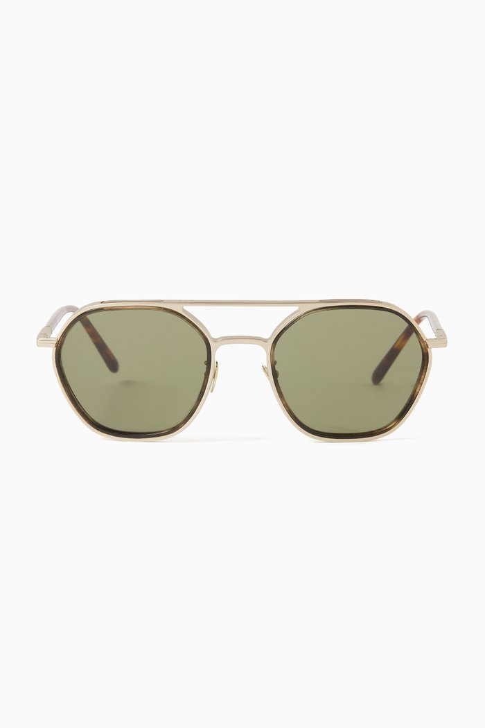 

Aviator Sunglasses in Metal, Green
