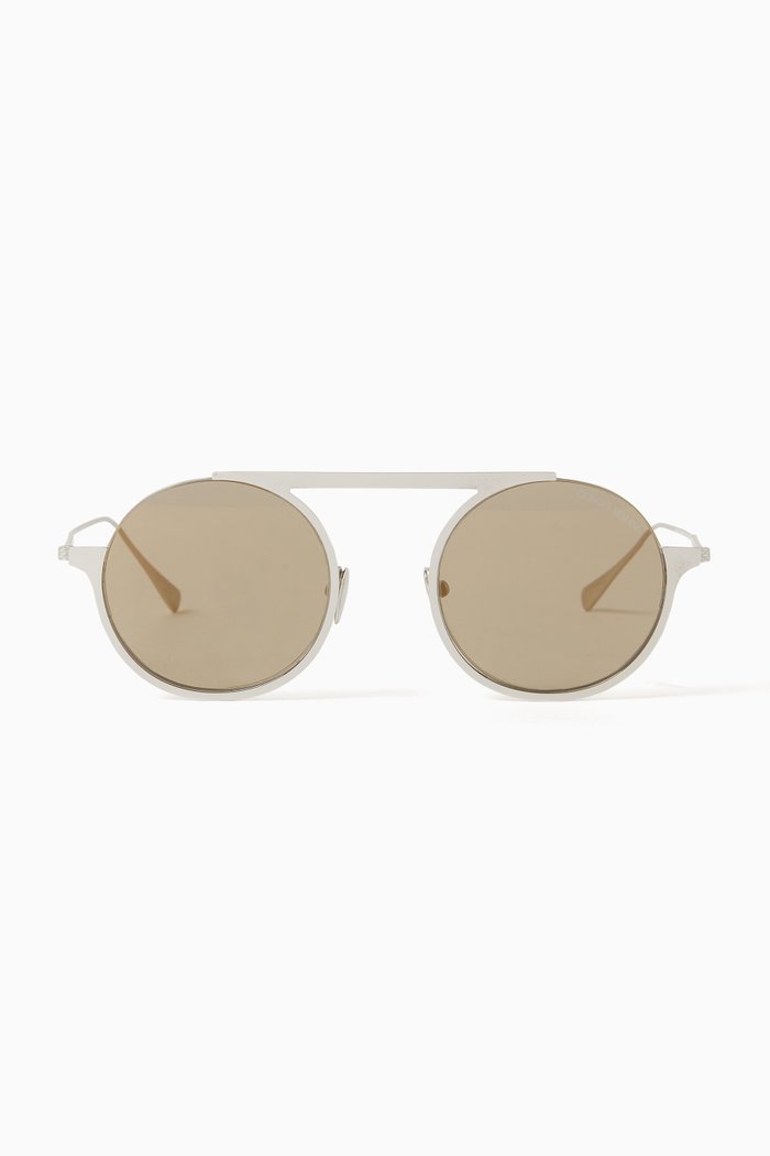 

Round Sunglasses in Metal, Gold