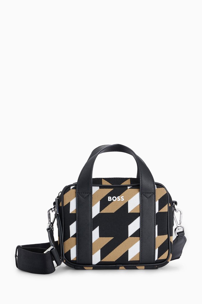 

Addison Crossbody Bag in Houndstooth-fabric, Black