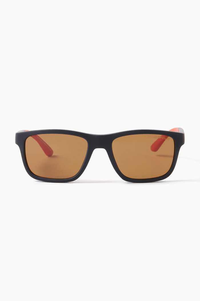 

D Frame Sunglasses in Acetate, Brown