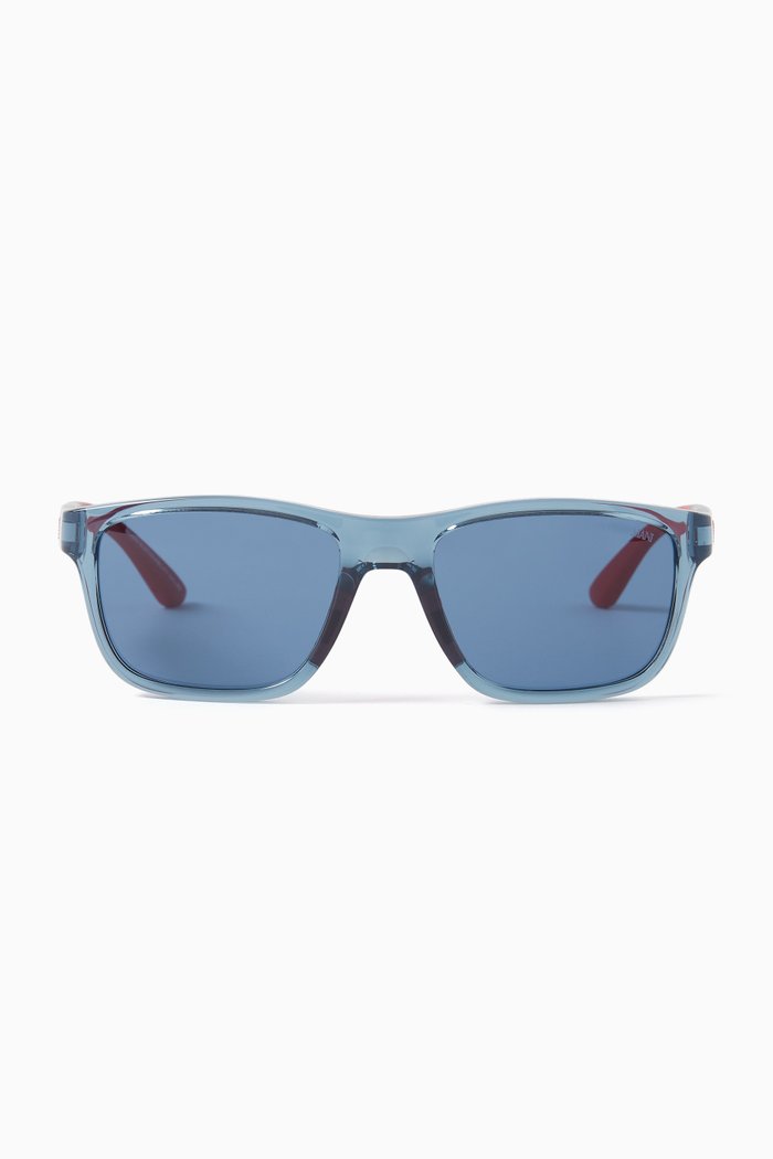 

D Frame Sunglasses in Acetate, Blue