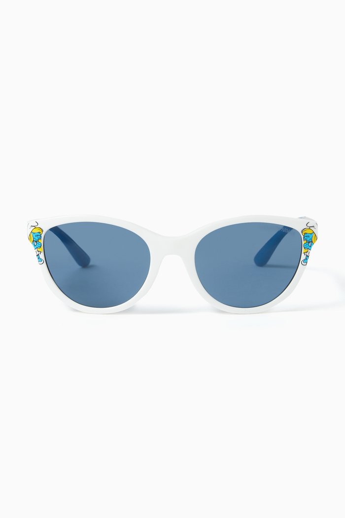 

Cat-eye Sunglasses in Shiny Transparent Acetate, Blue