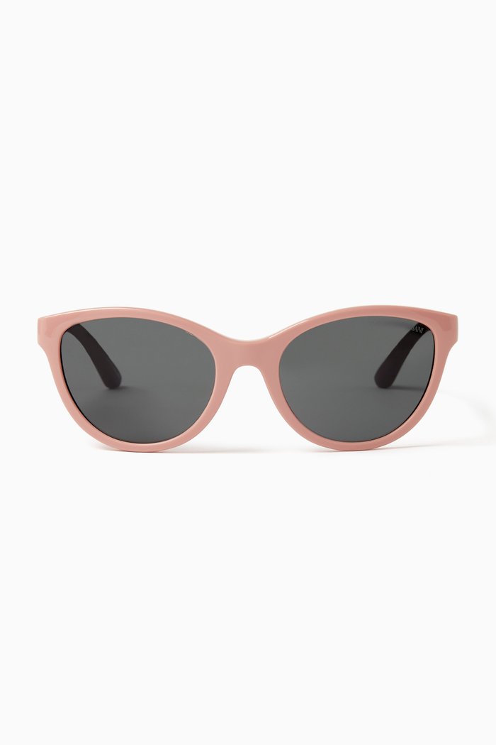 

Cat-eye Sunglasses in Shiny Transparent Acetate, Grey