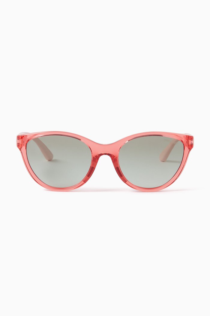 

Cat-eye Sunglasses in Shiny Transparent Acetate, Grey