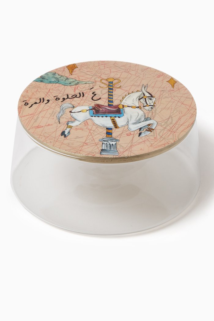 

'Helwe W Morra' Canister in Glass, Multicolour