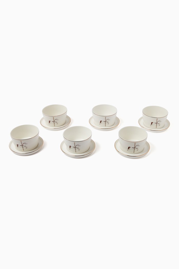 

'Meghle W Sau' Carousel Bowls Set in Porcelain, White