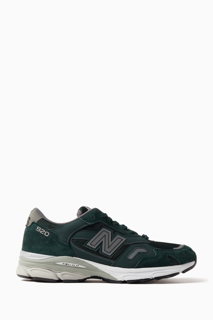 

Made In The UK 920 Sneakers in Leather and Mesh, Green